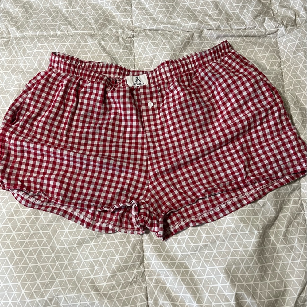 Red Checkered Women's Shorts
